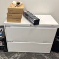 White ULine Metal 2 Drawer Lateral File Cabinet